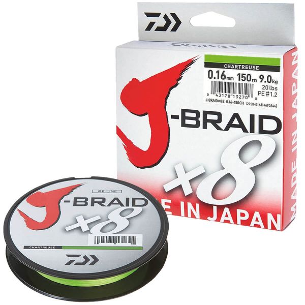 Daiwa J Braid X8 Chartreuse 150m